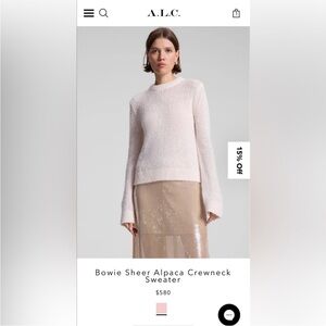 A.L.C. | Bowie Alpaca Chunky Knit Sweater - Light Pink